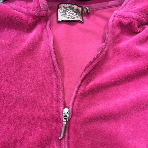 Vintage Y2K Juicy Couture Jacket Pink Hoodie Terry Cloth Med Her Majesty Crown - Picture 5 of 8